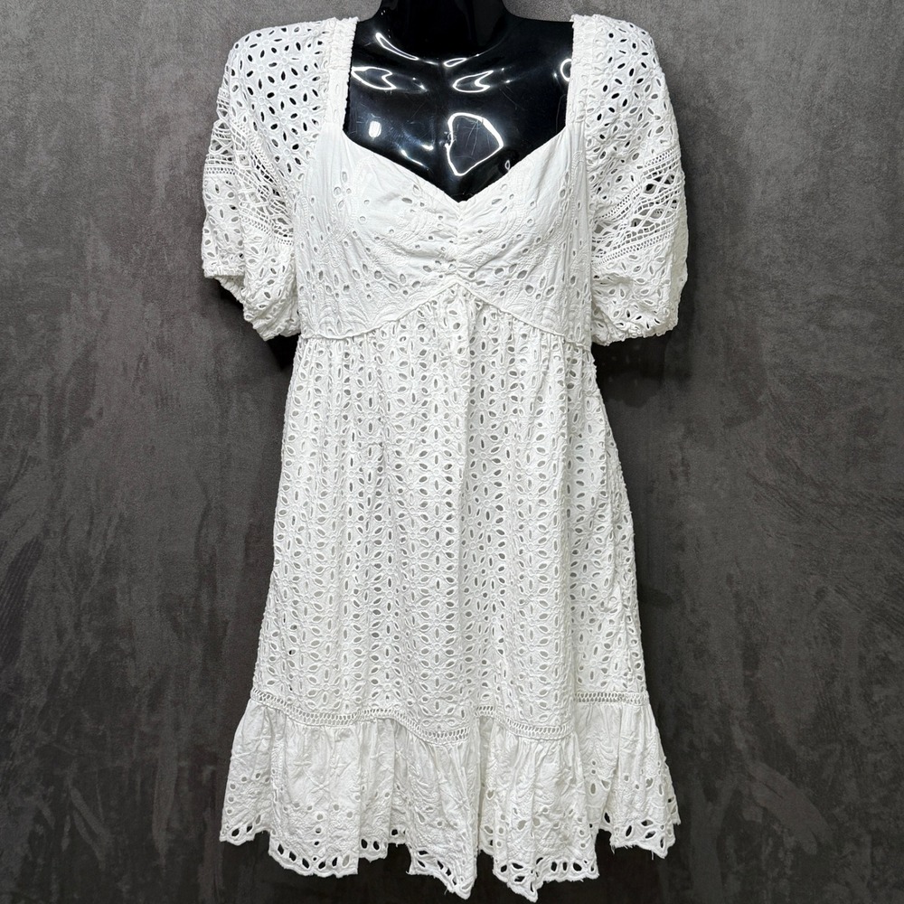 French Connection White Eyelet Mini Dress